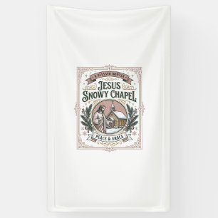 Jesus Snowy Chapel Jesus Snowy Chapel Christian Fa Banner
