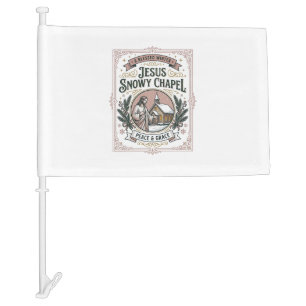Jesus Snowy Chapel Jesus Snowy Chapel Christian Fa Car Flag