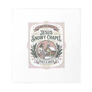 Jesus Snowy Chapel Jesus Snowy Chapel Christian Fa Notepad