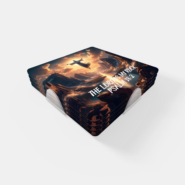 Jesus Soaring THE LORD IS MY ROCK Coaster Set (Set)