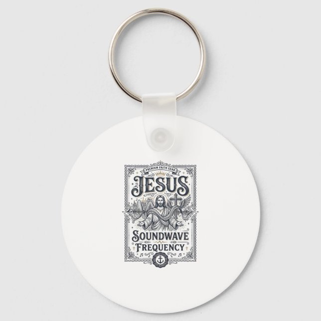 Jesus Soundwave Frequency Jesus Soundwave Frequenc Keychain (Front)