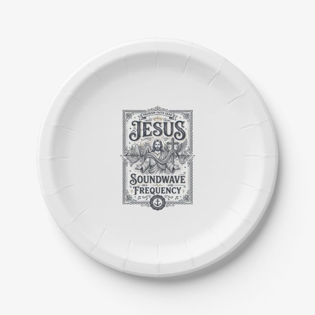 Jesus Soundwave Frequency Jesus Soundwave Frequenc Paper Plates (Front)