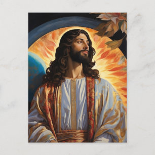 *~* Jesus Space Universe Earth Light Heal AP50 Postcard