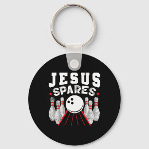 Jesus Spares Funny Christian Bowling Keychain