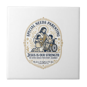 Jesus Special Needs Parenting Shirt Faith Based De Ceramic Tile