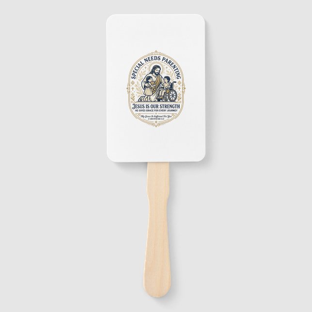 Jesus Special Needs Parenting Shirt Faith Based De Hand Fan (Front)