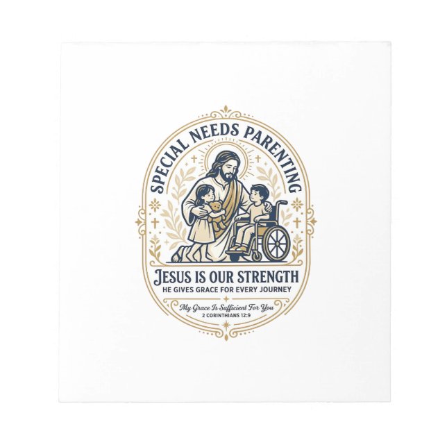 Jesus Special Needs Parenting Shirt Faith Based De Notepad (Front)