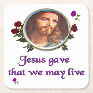 Jesus square paper coaster