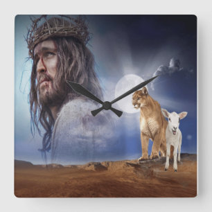 Jesus Square Wall Clock