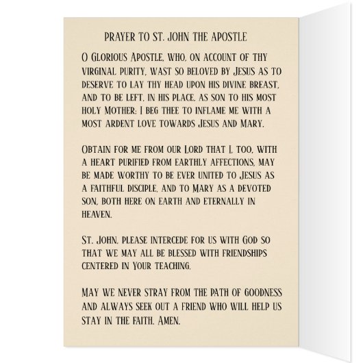 Jesus & St. John the Apostle Prayer Religious (Inside (Left))