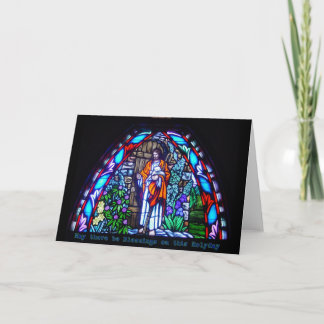 Jesus stained glass christmas card