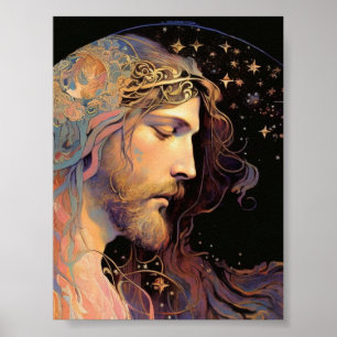 Jesus Stained Glass Effect  Poster
