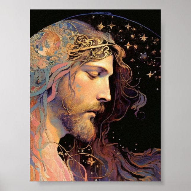 Jesus Stained Glass Effect  Poster (Front)