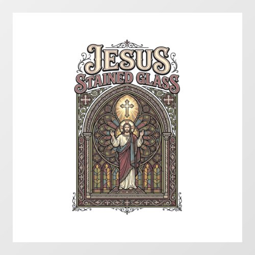 Jesus Stained Glass Jesus Stained Glass Cathedral Window Cling