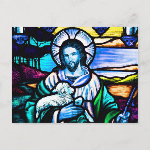 Jesus Stained Glass Postcard