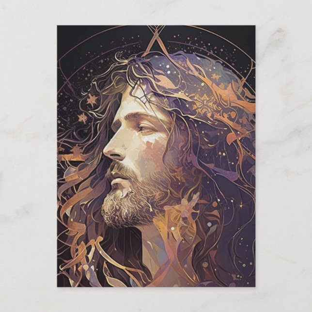 Jesus Stained Glass Postcard (Front)
