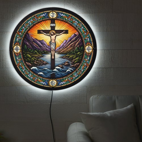 Jesus Stained Glass Window LED Sign