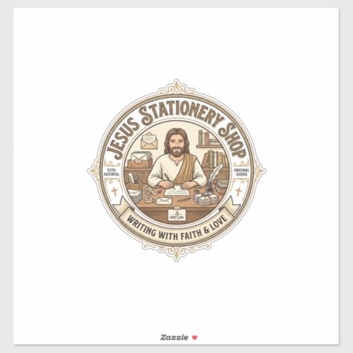 Jesus Stationery Shop Jesus Stationery Shop Christ Sticker