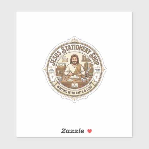 Jesus Stationery Shop Jesus Stationery Shop Christ Sticker