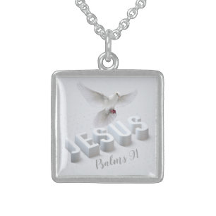 Jesus Sterling Silver Necklace