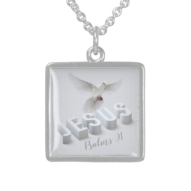 Jesus Sterling Silver Necklace (Front)