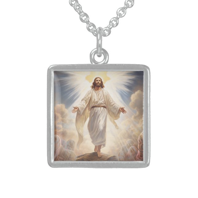 Jesus Sterling Silver Necklace (Front)