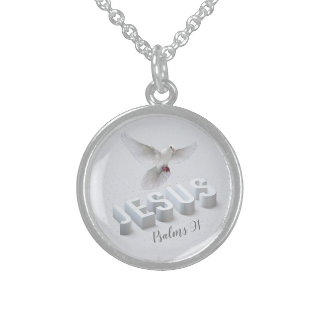 Jesus Sterling Silver Necklace (Front)