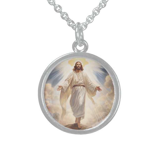Jesus Sterling Silver Necklace (Front)