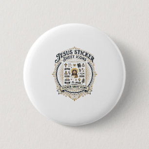 Jesus Sticker Sheet Icons Jesus Sticker Sheet Icon Button