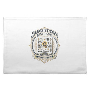 Jesus Sticker Sheet Icons Jesus Sticker Sheet Icon Cloth Placemat