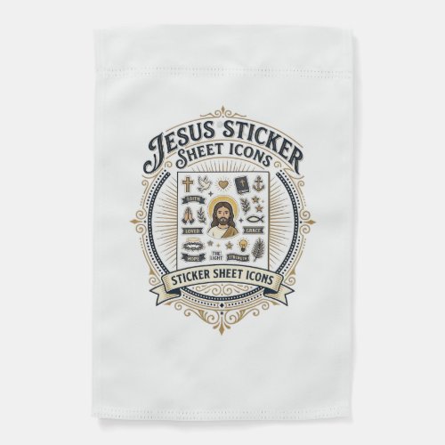 Jesus Sticker Sheet Icons Jesus Sticker Sheet Icon Garden Flag