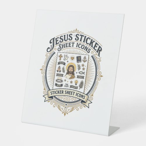 Jesus Sticker Sheet Icons Jesus Sticker Sheet Icon Pedestal Sign