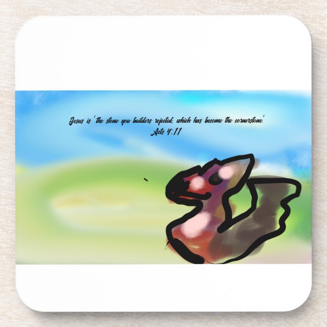 jesus stone  beverage coaster (Front)