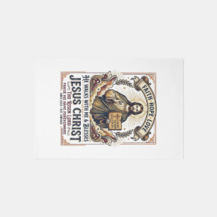 Jesus Surfing T-Shirt Inspirational Faith Rug