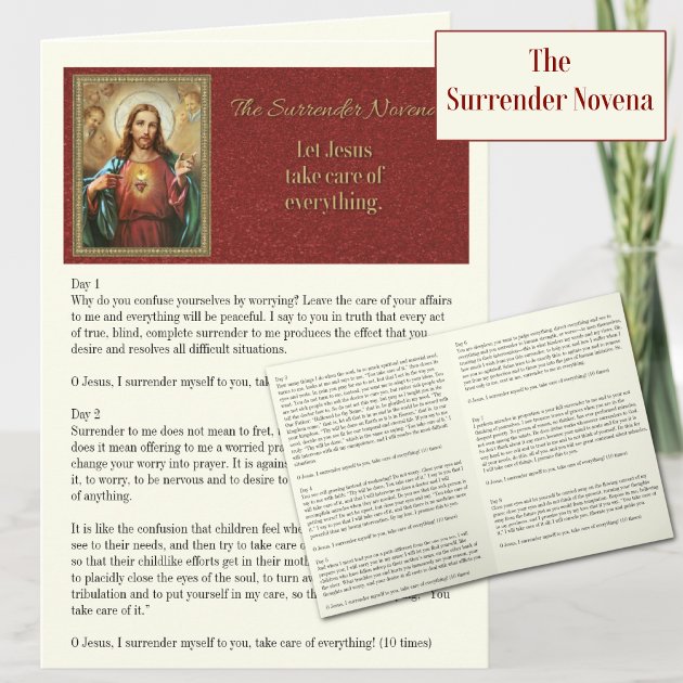 Jesus Surrender Novena Catholic Prayer Card | Zazzle