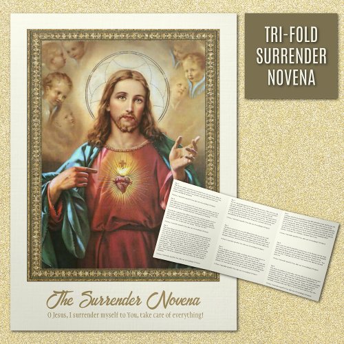Jesus Surrender Novena Catholic Prayer Tri_Fold Card
