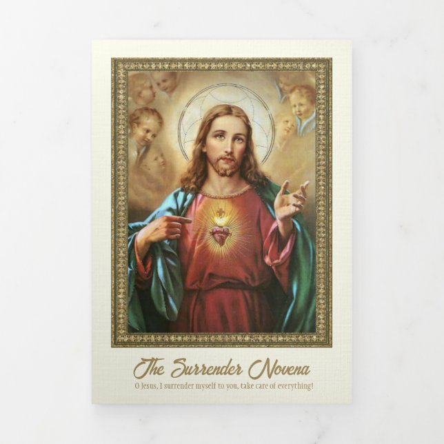 Jesus Surrender Novena Catholic Prayer Tri-Fold Card (Cover)