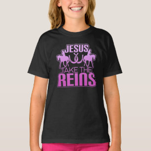 Jesus Take The Reins Cool Race Horse T T- T-Shirt
