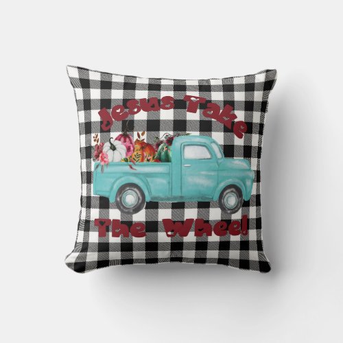 Jesus Take The Wheel Funny Christian Throw Pillow