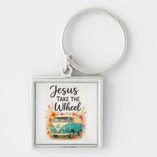 Jesus take the wheel keychain