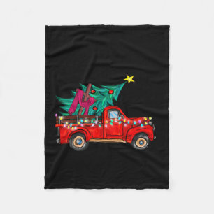 Jesus Take The Wheel Red Truck Christmas Tree Chri Fleece Blanket
