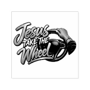 Jesus take the wheel self-inking stamp