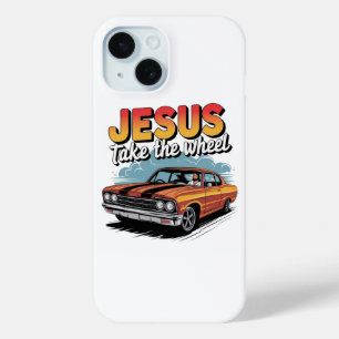 Jesus Take the Wheel Vintage Muscle Car iPhone 15 Case