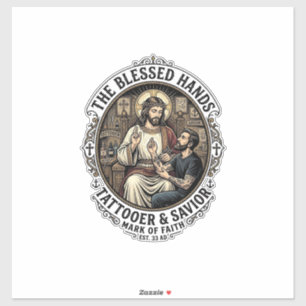 Jesus Tattoo Artist Studio T-Shirt Inspirational F Sticker