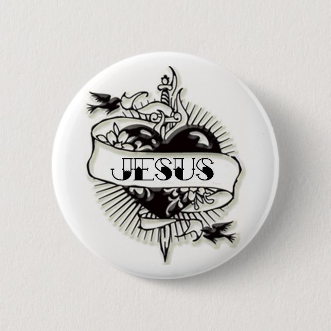 Jesus tattoo button (Front)