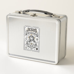 Jesus Tattoo Flash Christian Jesus Tattoo Flash Ch Metal Lunch Box