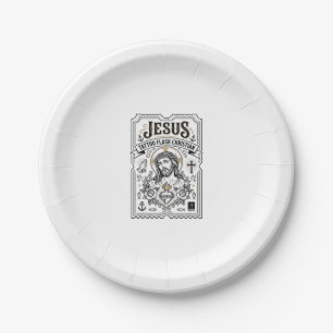 Jesus Tattoo Flash Christian Jesus Tattoo Flash Ch Paper Plates