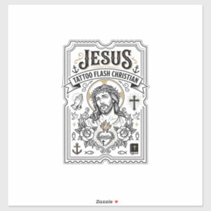 Jesus Tattoo Flash Christian Jesus Tattoo Flash Ch Sticker
