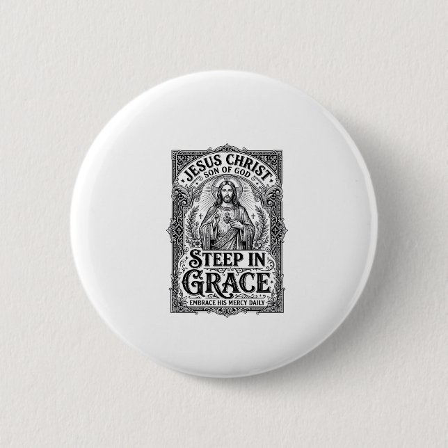 Jesus Tea Lover Graphic Tee Christian Button (Front)