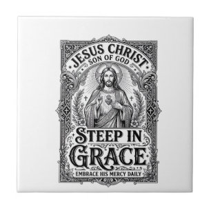 Jesus Tea Lover Graphic Tee Christian Ceramic Tile
